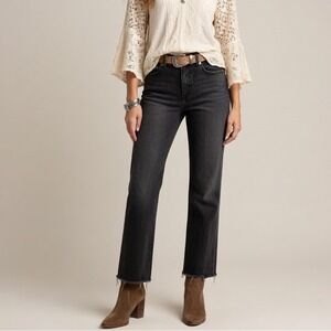 Free People We The Free Curvy‎ Slim Straight Raw Hem Jeans Grey 27 OB928087